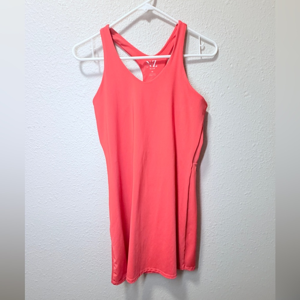 Athletic Casual Coral Sleeveless Tennis Dress